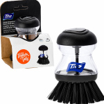 BakGelAl  Sıvı Hazneli Bulaşık Fırçası Siyah Beyaz Sabun Hazneli Mutfak Temizlik Fırçası - Görsel 2