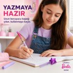 BakGelAl Barbie Yıldız Figürlü Geçmeli Silgili Kalem – Eğlenceli Kırtasiye Kalemi - Görsel 3