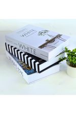 3 lü Kitap Görünümlü Dekoratif Kutu Seti, İskandinav Tarz Ev Dekorasyonu EDW - Görsel 3