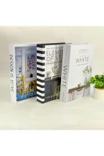 3 lü Kitap Görünümlü Dekoratif Kutu Seti, İskandinav Tarz Ev Dekorasyonu EDW
