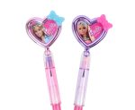 BakGelAl Barbie Lisanslı Silgili Geçmeli Kalem – Kalp Başlıklı Figürlü Çocuk Okul Kalemi - Görsel 2