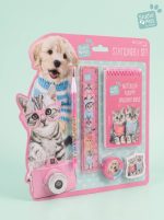 BakGelAl Studio Pets 5 Parça Kırtasiye Seti Kedi Köpek Desenli Defter Kalem Cetvel Silgi Okul Seti - Görsel 5