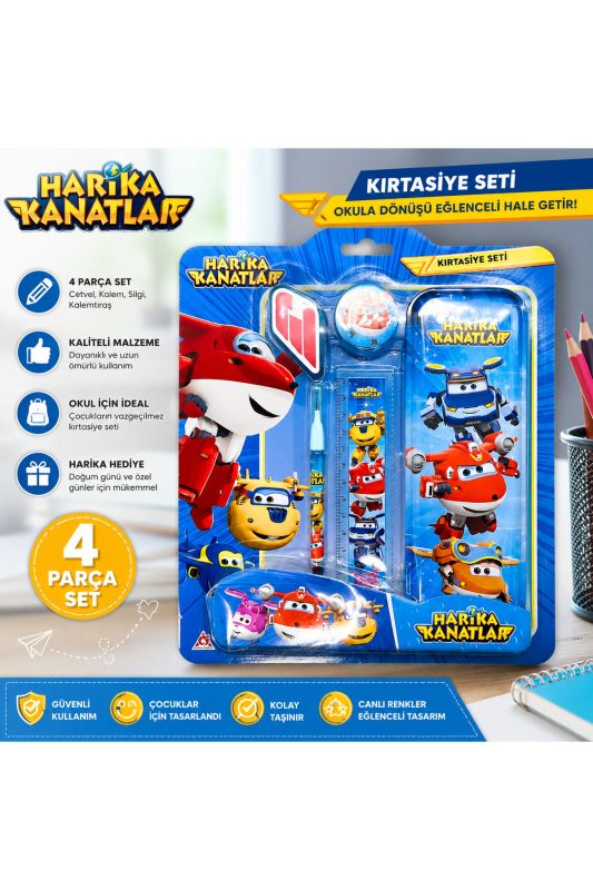 4 parça harika kanatlar kırtasiye seti