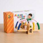 Montessori eğitici ahşap abaküs terazi oyuncağı ve orijinal ambalaj kutusu