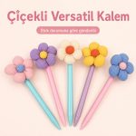 BakGeelAl Çiçek Detaylı Renkli Versatil Kalem | 0.7 mm Uçlu Mekanik Kurşun Kalem