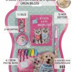 BakGelAl Studio Pets Lisanslı 5 Parça Kırtasiye Seti – Not Defteri, 7 Renk Pastel Boya, Yumurtlayan Kurşun Kalem, Silgi ve Kalemtıraşlı Okul Seti