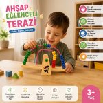 3 yaş ahşap eğlenceli sayı boncuk terazisi gelişim alanları ve özellikleri infografiği