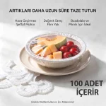 100 Adet Tabak ve Tencere Bonesi – Tazeliği Koruyan Kullan At Gıda Örtüsü - Görsel 3