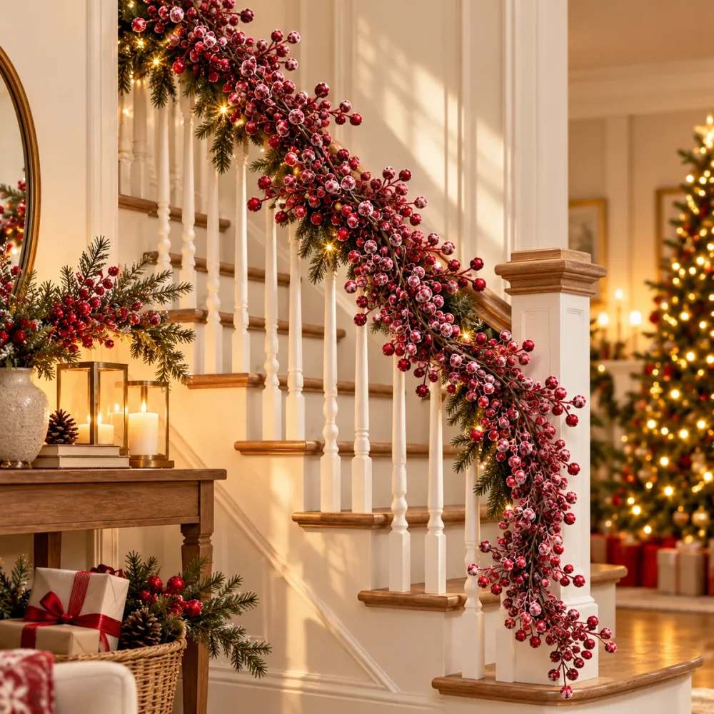 190 cm Kokina Kapı Süsü Garland (3 m Peri LED Hediyeli) - Görsel 4
