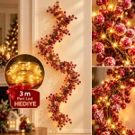 190 cm Kokina Kapı Süsü Garland (3 m Peri LED Hediyeli) - Görsel 7