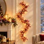 190 cm Kokina Kapı Süsü Garland (3 m Peri LED Hediyeli) - Görsel 8