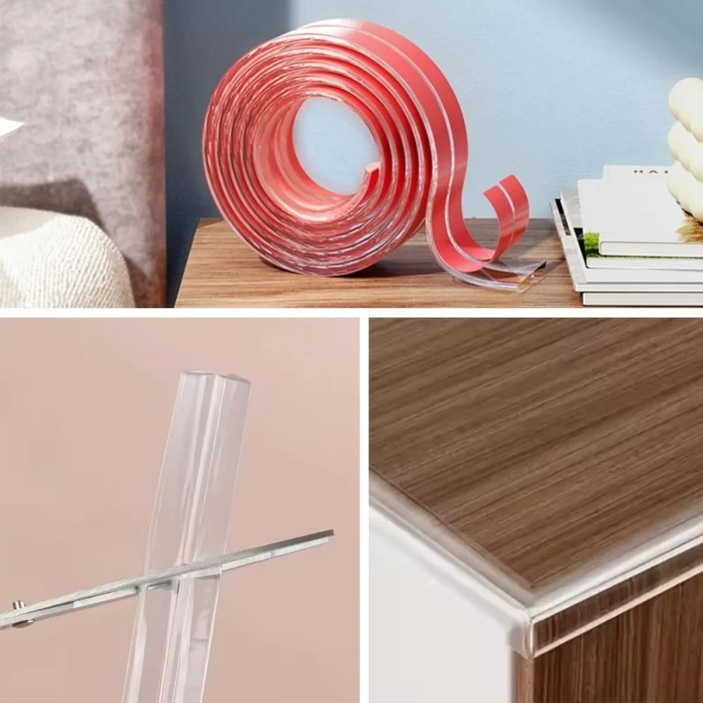 2 Metre Silikon Şeffaf Kenar Koruyucu Şerit – Masa Köşe Koruyucu Bant - Görsel 2