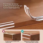 2 Metre Silikon Şeffaf Kenar Koruyucu Şerit – Masa Köşe Koruyucu Bant - Görsel 5