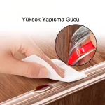 2 Metre Silikon Şeffaf Kenar Koruyucu Şerit – Masa Köşe Koruyucu Bant - Görsel 6