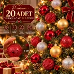 20 Adet 6 cm Premium Yılbaşı Ağaç Süsü - Görsel 2