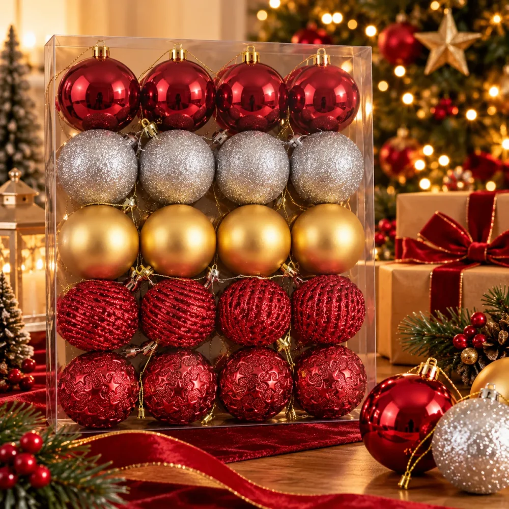 20 Adet 6 cm Premium Yılbaşı Ağaç Süsü - Görsel 7