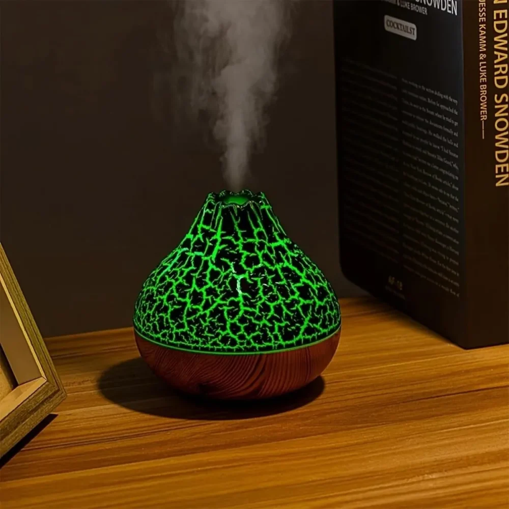 300 ml Yanardağ Şeklinde Işıklı Hava Nemlendirici – USB Şarjlı Buhar Makinesi - Görsel 4