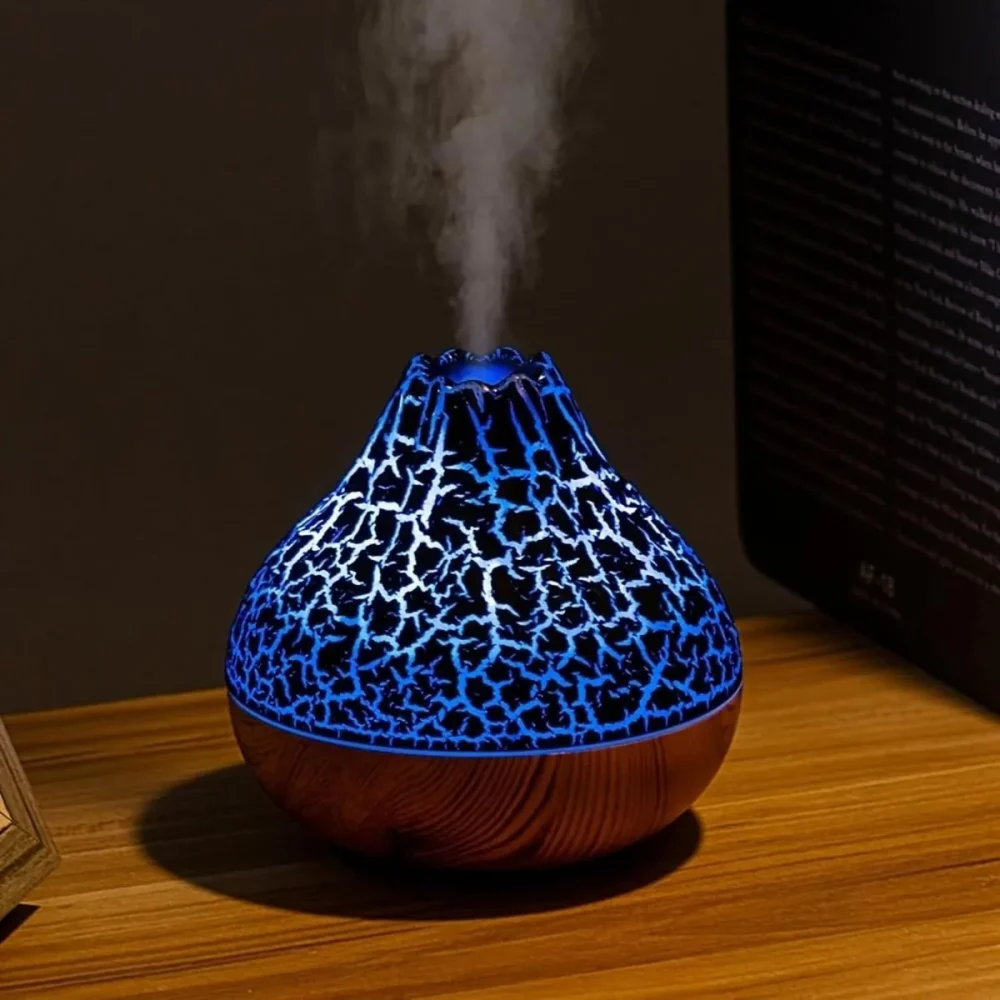 300 ml Yanardağ Şeklinde Işıklı Hava Nemlendirici – USB Şarjlı Buhar Makinesi - Görsel 5