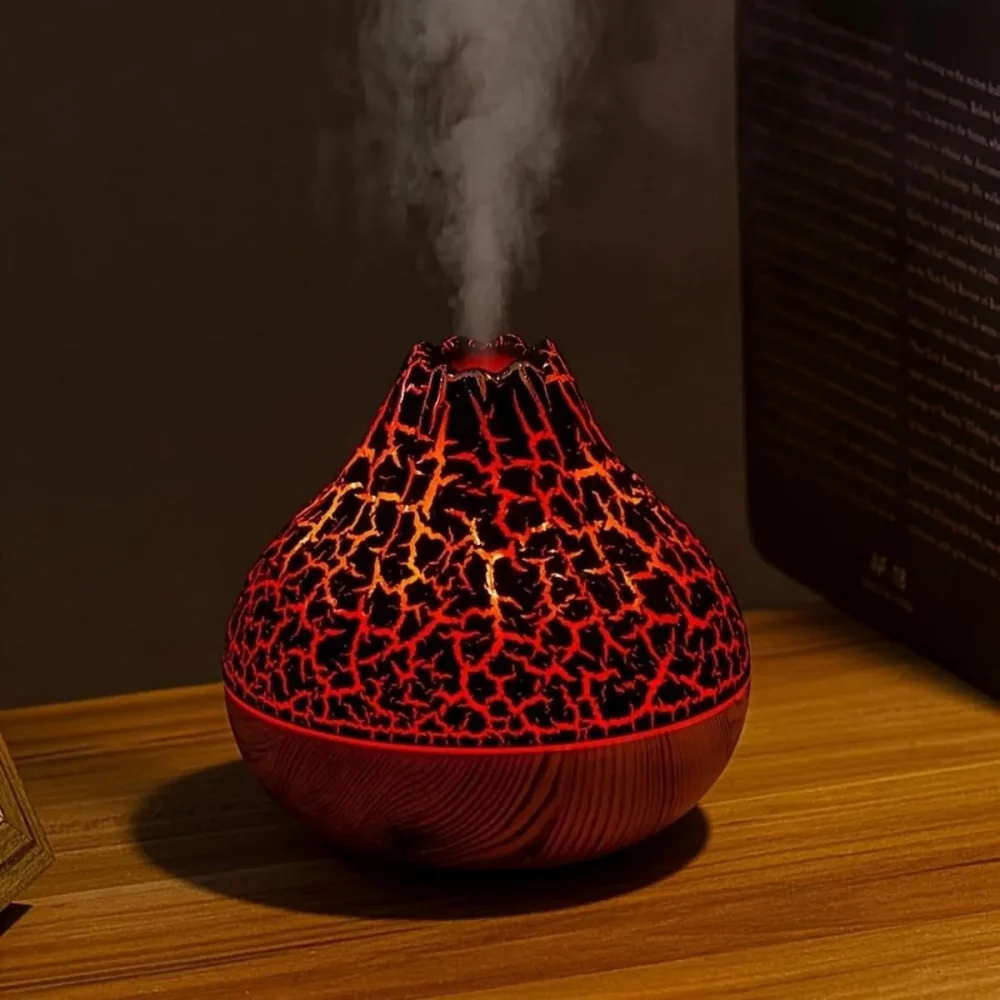 300 ml Yanardağ Şeklinde Işıklı Hava Nemlendirici – USB Şarjlı Buhar Makinesi - Görsel 6