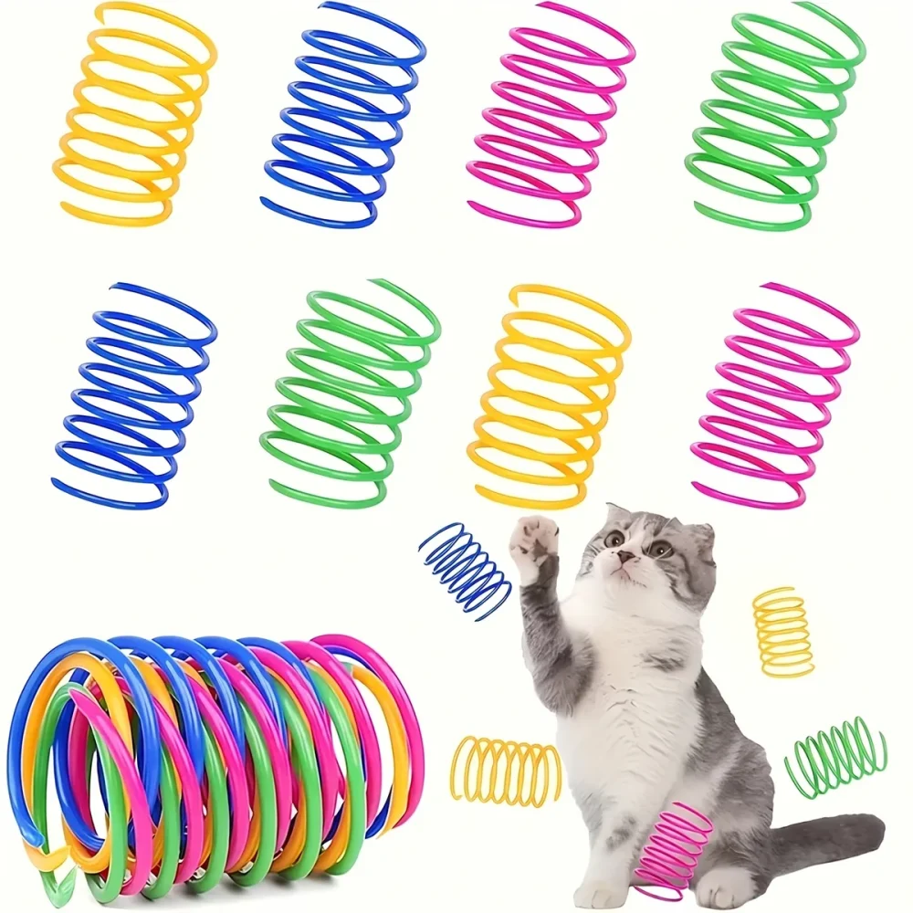 4'lü Spiral Yay Kedi Oyuncağı – Renkli Zıplayan Yay Oyuncak Seti - Görsel 10
