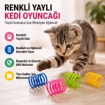 4'lü Spiral Yay Kedi Oyuncağı – Renkli Zıplayan Yay Oyuncak Seti - Görsel 4