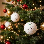 5 cm Strafor Simli Yılbaşı Topu 6'lı