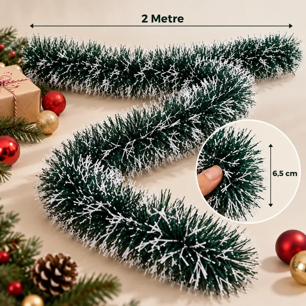 6,5 cm Kalın Sim Yılbaşı Süsü 2 Metre - Görsel 2