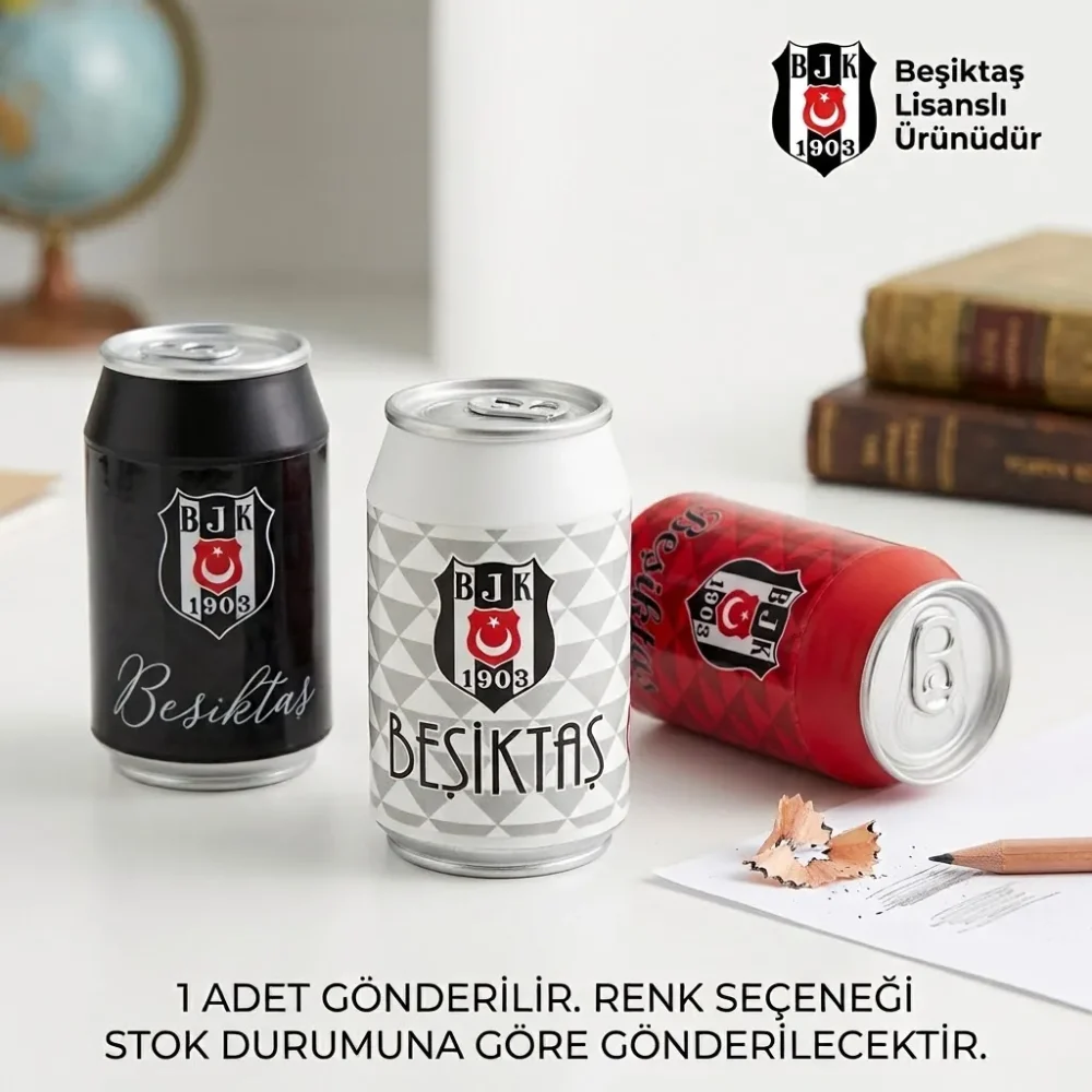 Beşiktaş Lisanslı Kutu Kola Şeklinde Kalemtıraş ve Silgi – BJK Taraftar Kırtasiye - Görsel 3