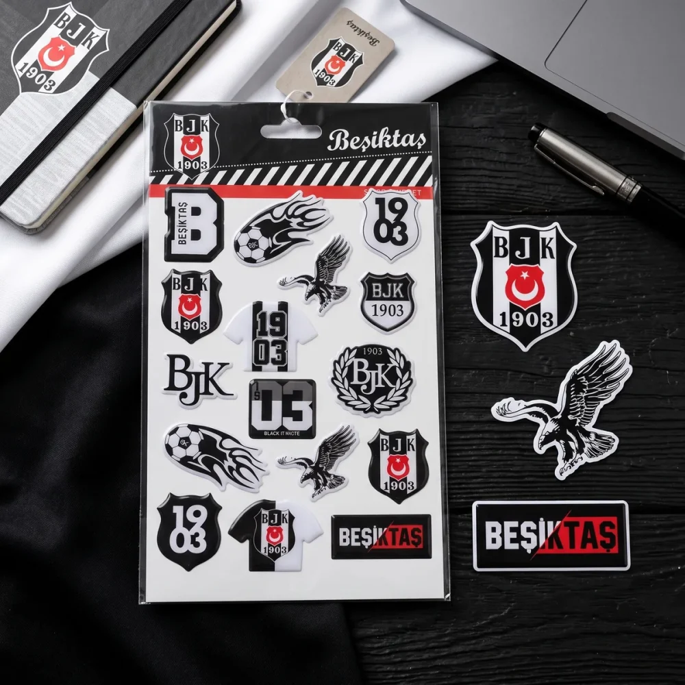 Beşiktaş Lisanslı Sticker Etiket Seti – BJK Taraftar Çıkartmaları - Görsel 5