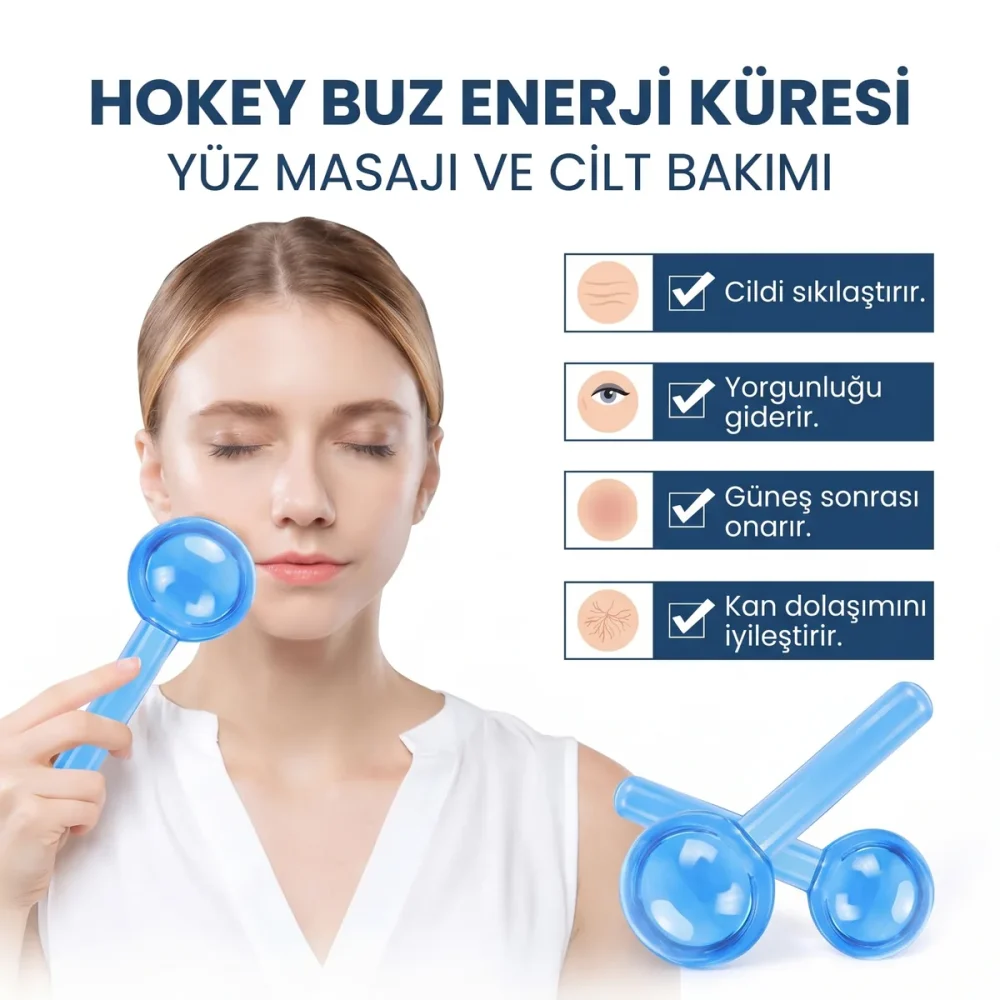 Buz Küre Yüz ve Göz Masaj Topu – Soğuk Terapi Cilt Bakım Küresi - Görsel 3