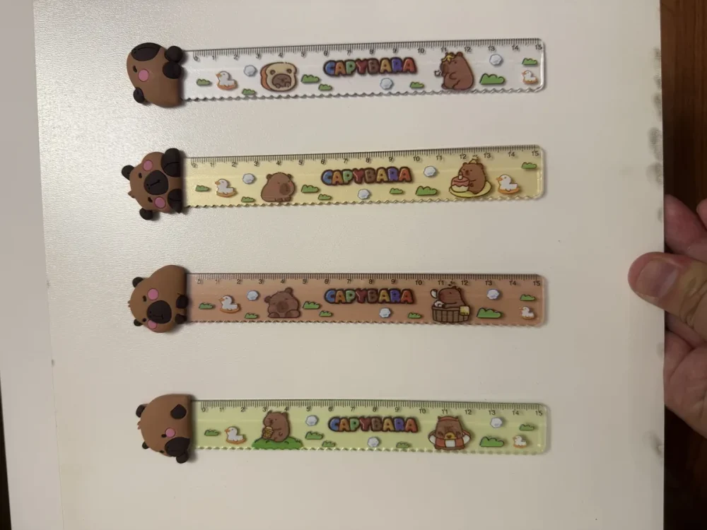 Capybara Figürlü Cetvel – Ahşap Görünümlü Kapibara Uçlu Cetvel - Görsel 2