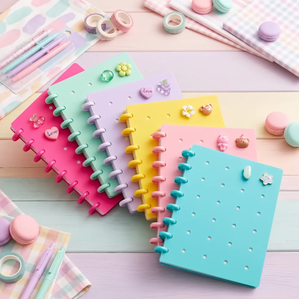Crotus Delikli Defter – Disk Ciltli Renkli Planlayıcı Not Defteri - Görsel 2