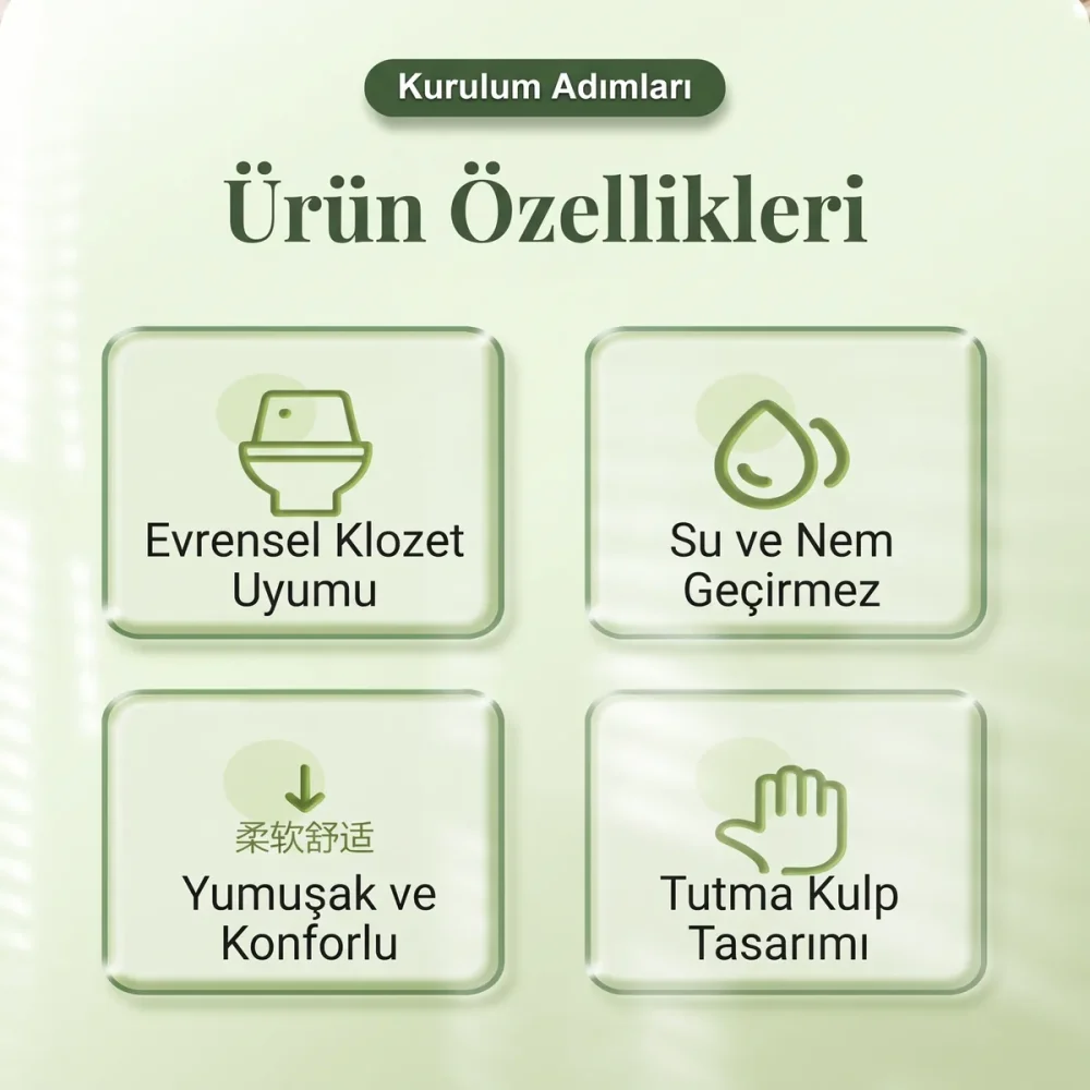 EVA Klozet Örtüsü – Yıkanabilir Kulplu Klozet Kapak Minderi - Görsel 7