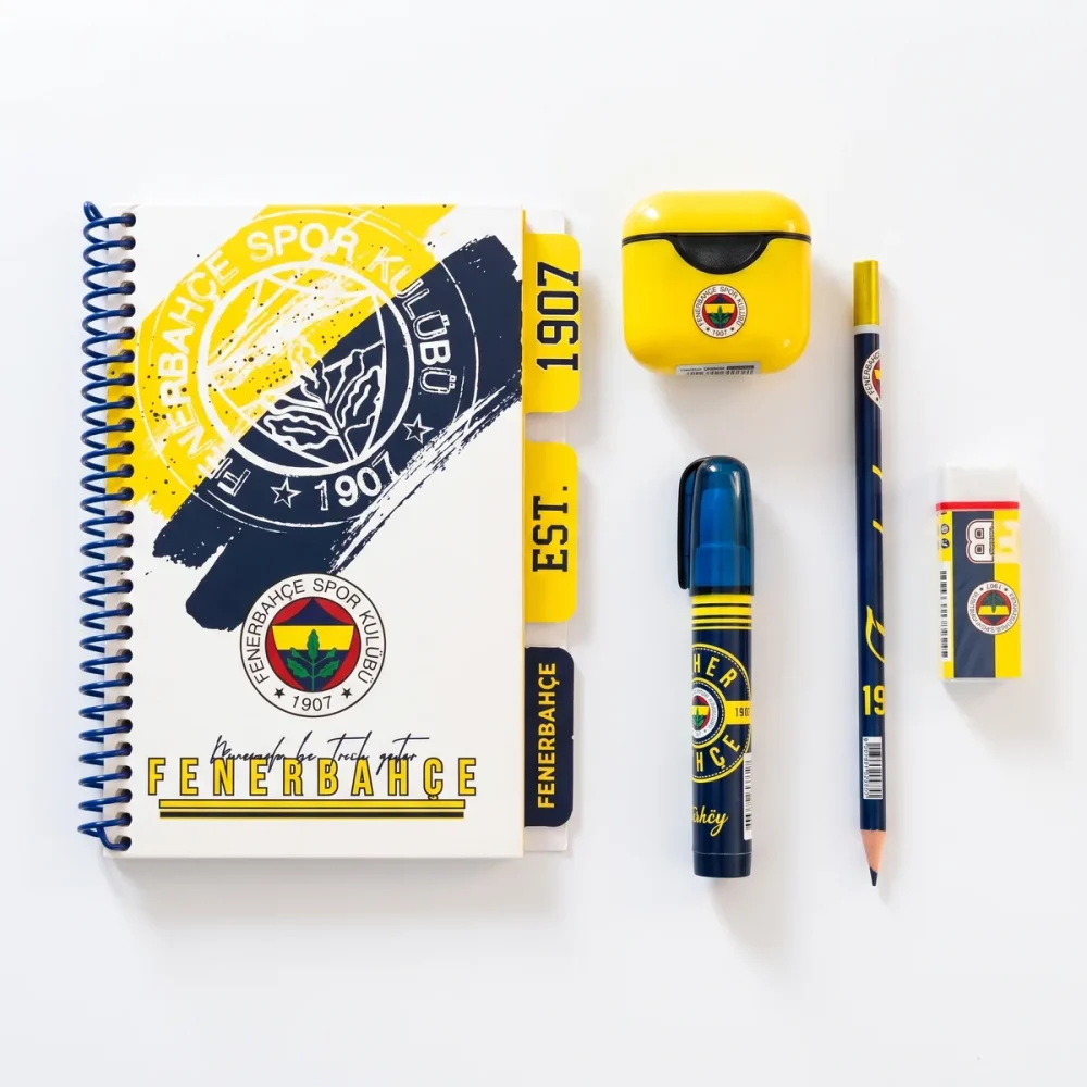 Fenerbahçe Lisanslı Bölmeli Defterli Kırtasiye Seti – Sarı Lacivert Taraftar Seti - Görsel 2