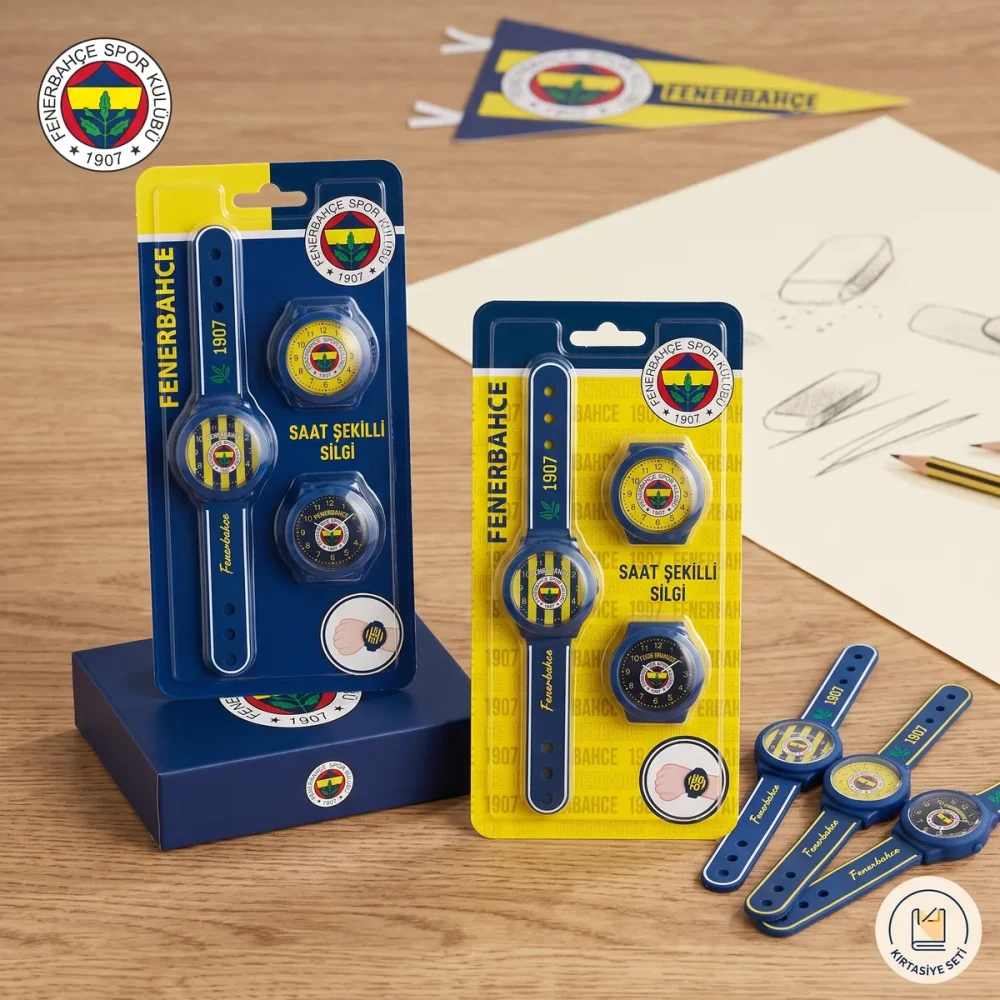 Fenerbahçe Lisanslı Kol Saati Şekilli Silgi – Takılabilir Sarı Lacivert Silgi - Görsel 3