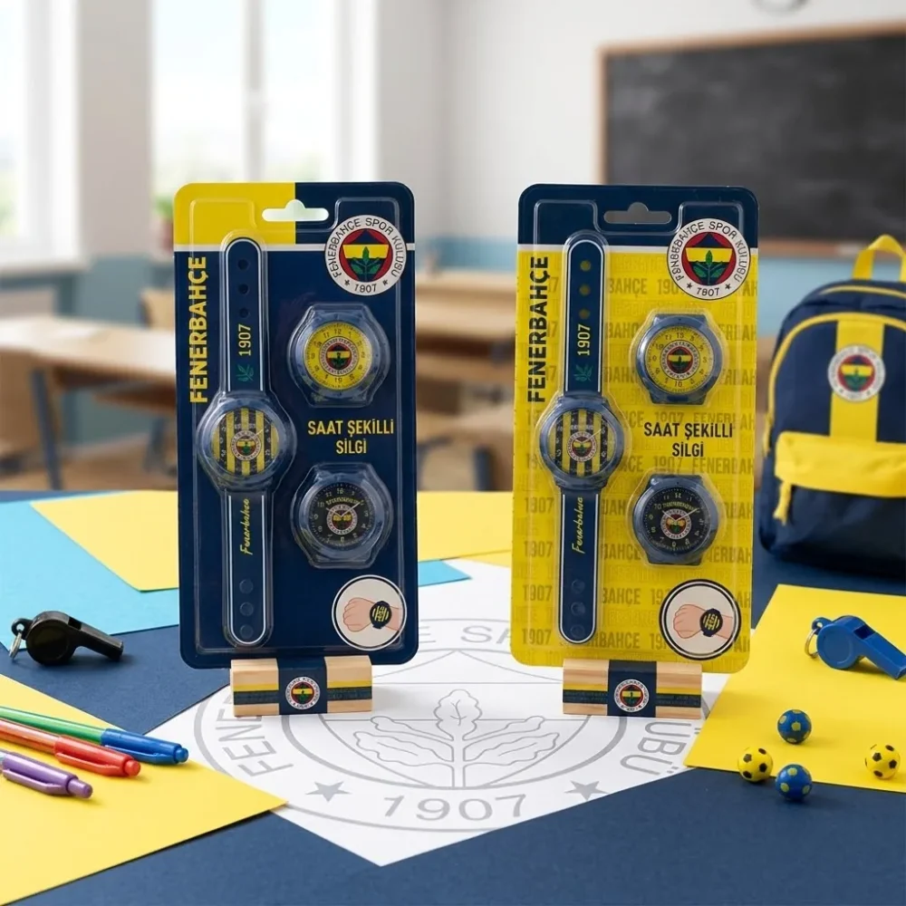 Fenerbahçe Lisanslı Kol Saati Şekilli Silgi – Takılabilir Sarı Lacivert Silgi - Görsel 6