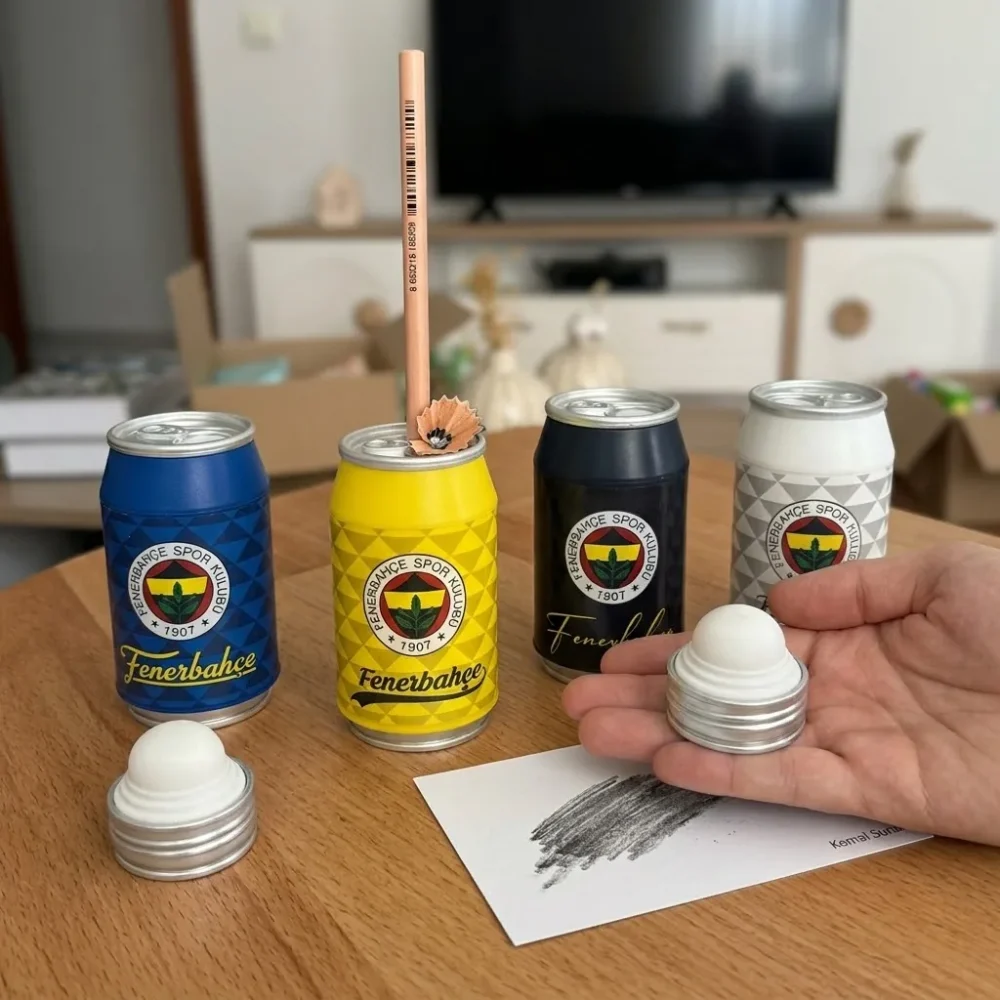 Fenerbahçe Lisanslı Kutu Kola Şeklinde Kalemtıraş ve Silgi – FB Taraftar Kırtasiye - Görsel 4