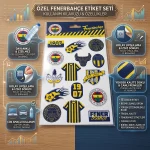 Fenerbahçe Lisanslı Sticker Etiket Seti – Sarı Lacivert Taraftar Çıkartmaları