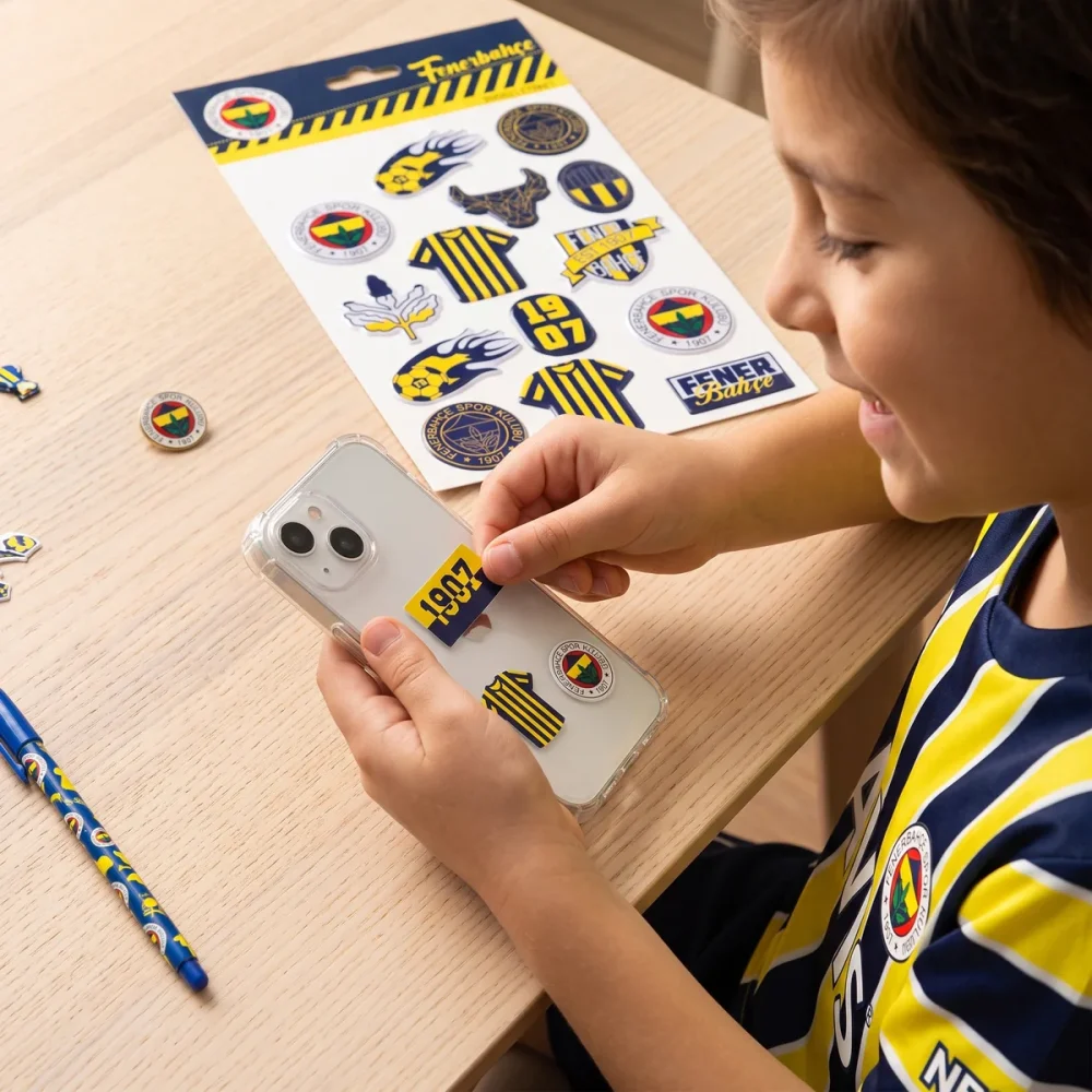Fenerbahçe Lisanslı Sticker Etiket Seti – Sarı Lacivert Taraftar Çıkartmaları - Görsel 4