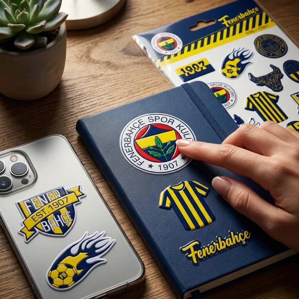 Fenerbahçe Lisanslı Sticker Etiket Seti – Sarı Lacivert Taraftar Çıkartmaları - Görsel 7