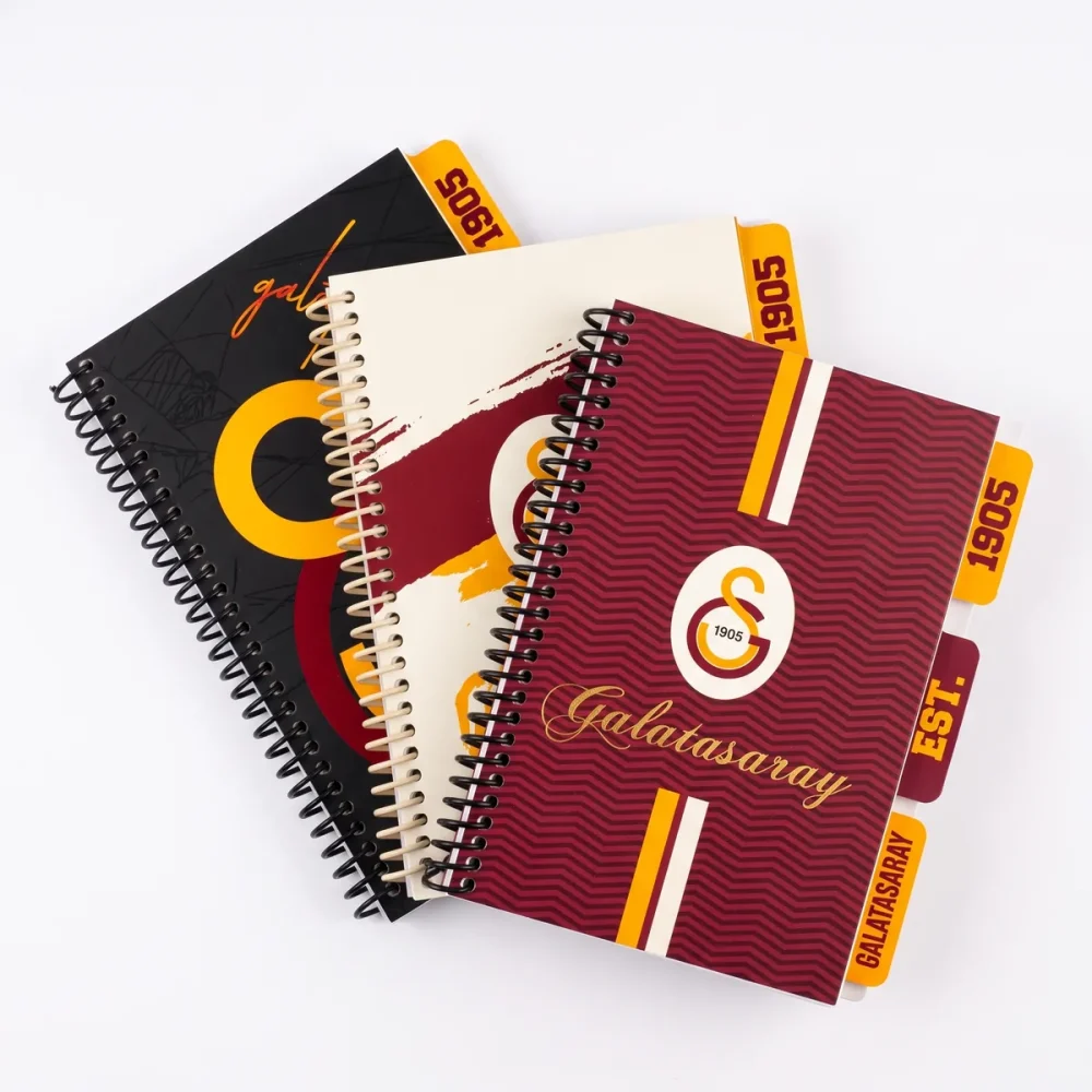 Galatasaray Lisanslı Bölmeli Spiralli Defter – Sarı Kırmızı Taraftar Defteri - Görsel 5