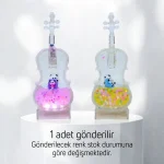 Işıklı Dekoratif Keman Süsü – Simli Sulu LED Işıklı Masa Dekoru