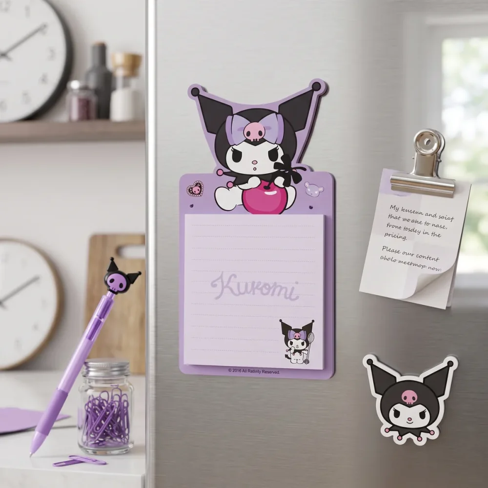 Kuromi Mıknatıslı Notluk – Buzdolabı Magnetli Not Kağıdı - Görsel 4