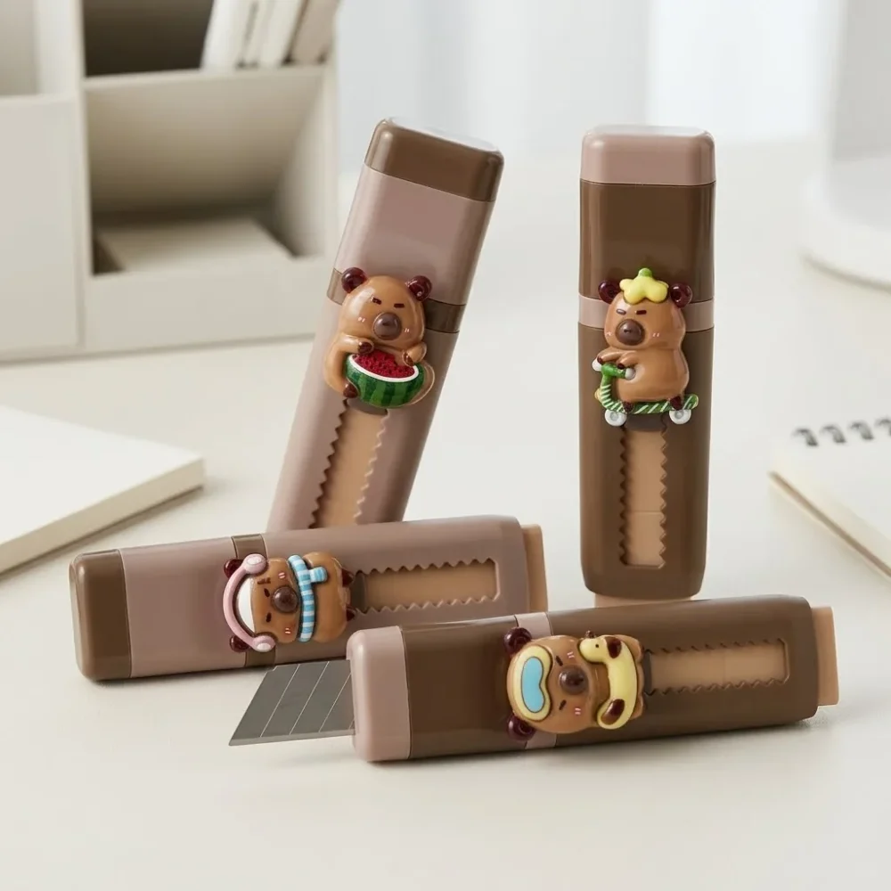 Mikro Capybara Kalemtıraşlı Sürgülü Silgi – Kapibara Figürlü 2'si 1 Arada - Görsel 4