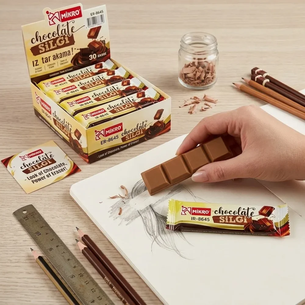 Paketli Çikolata Silgi – Çikolata Bar Görünümlü Eğlenceli Silgi - Görsel 5