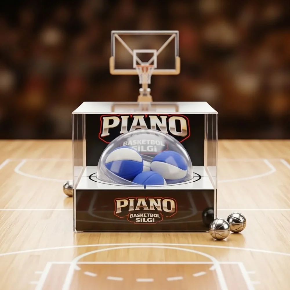 Piano Basketbol Topu Silgi – Kutulu Mini Basketbol Topu Şeklinde Silgi - Görsel 6