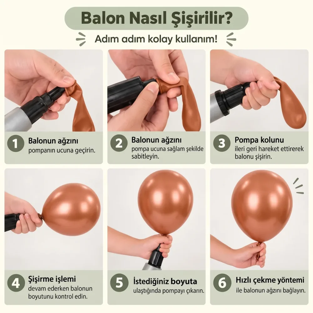 Renkli Balon Pompası – El Tipi Pratik Balon Şişirme Pompası - Görsel 2