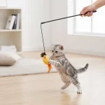 Sesli ve Renkli Kedi Oyun Oltası – Sesli Oyuncaklı Kedi Oyun Çubuğu - Görsel 3